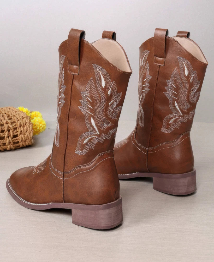 Women’s Western Cowboy Boots – Embroidered Stitch Detail | Country Rodeo