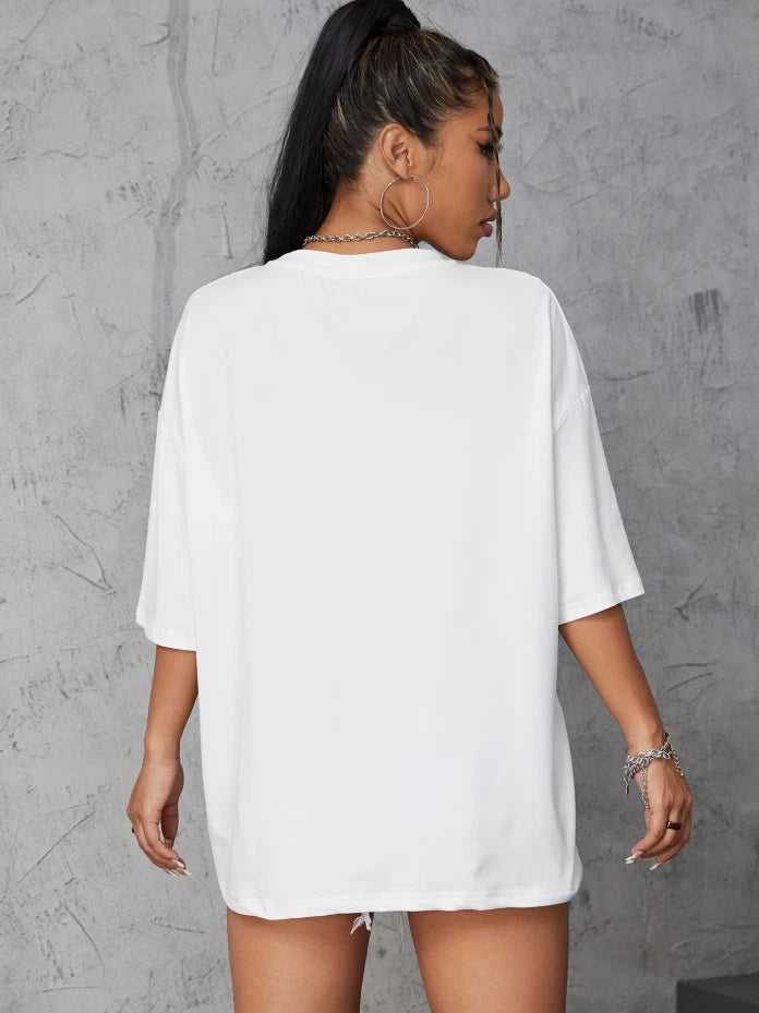 USA Graphic Oversized T-Shirt Women’s Summer Streetwear Patriotic American Flag