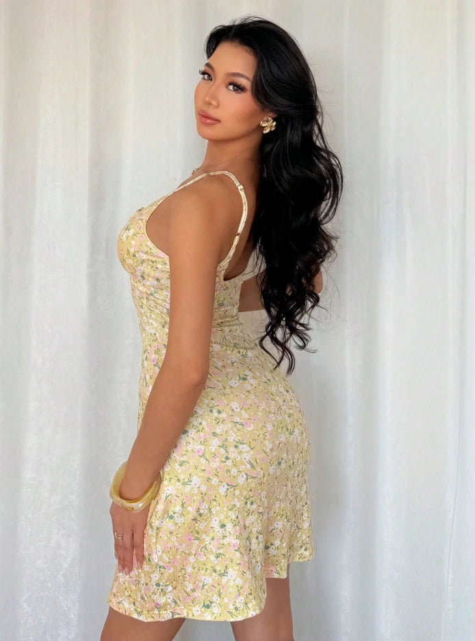 Floral Spaghetti Strap Mini Dress – Western Cowgirl Sundress, Boho, Summer
