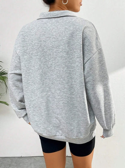 USA Flag Quarter Zip Sweatshirt — Vintage Athletic Style, Oversized Pullover