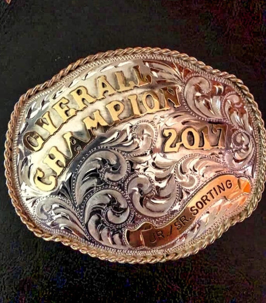 Custom Engraved Western Belt Buckle – Rodeo Trophy Award, Handmade