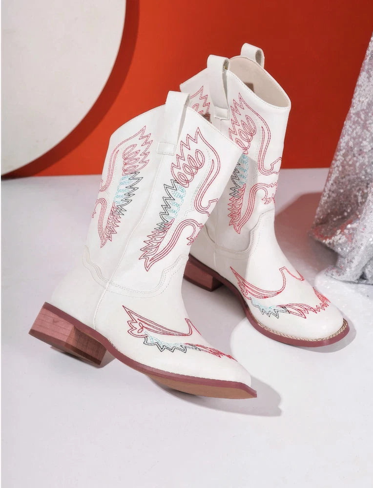 Women’s Western Cowboy Boots – Embroidered Stitch Detail | Country Rodeo