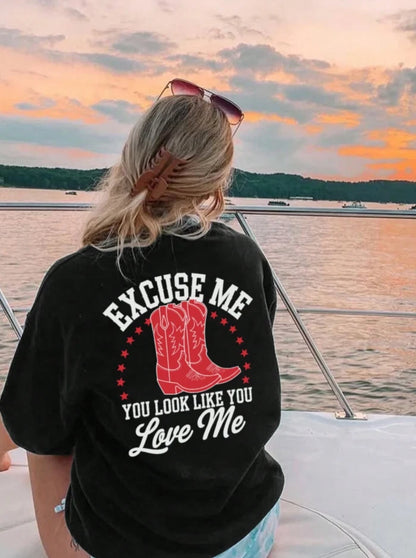 Excuse Me Cowboy Boots Graphic Tee — Western Country Music T-Shirt