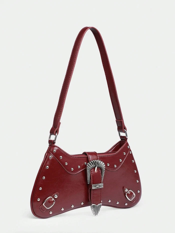 Western Buckle Detail Shoulder Bag — Vintage Rodeo Rocker Vibes
