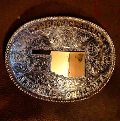 Custom State Belt Buckle – Any U.S. State, Engraved Western Trophy Buckle