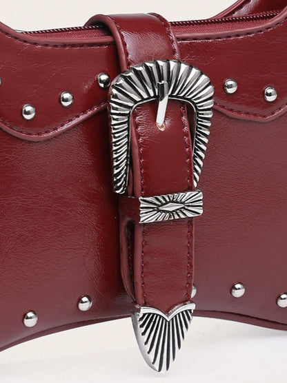 Western Buckle Detail Shoulder Bag — Vintage Rodeo Rocker Vibes