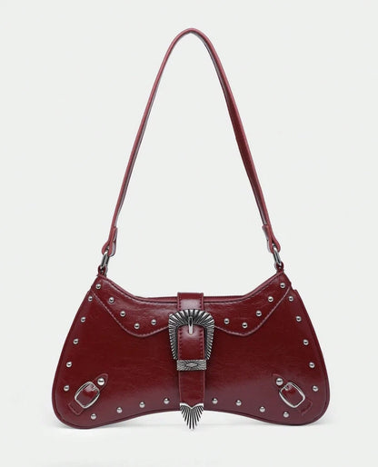 Western Buckle Detail Shoulder Bag — Vintage Rodeo Rocker Vibes