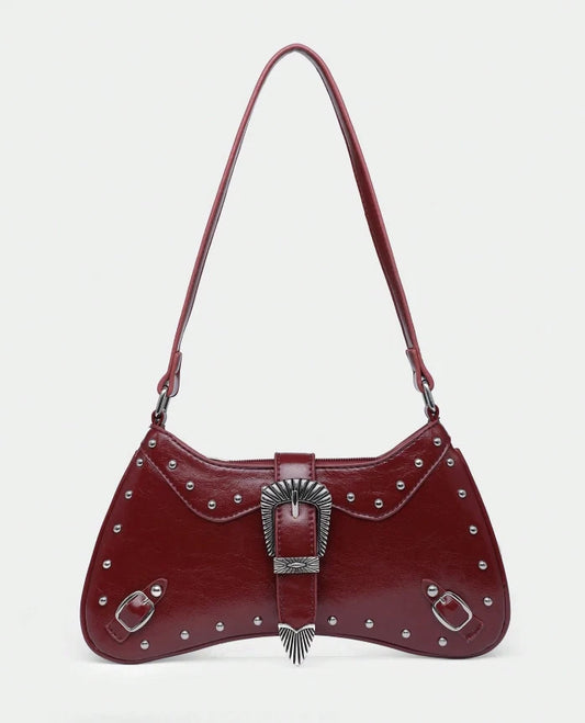 Western Buckle Detail Shoulder Bag — Vintage Rodeo Rocker Vibes