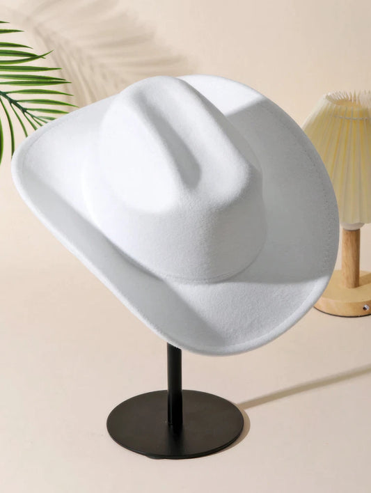Classic Felt Cowboy Hat – Western Style, White Black Cream, Rodeo Party Gift