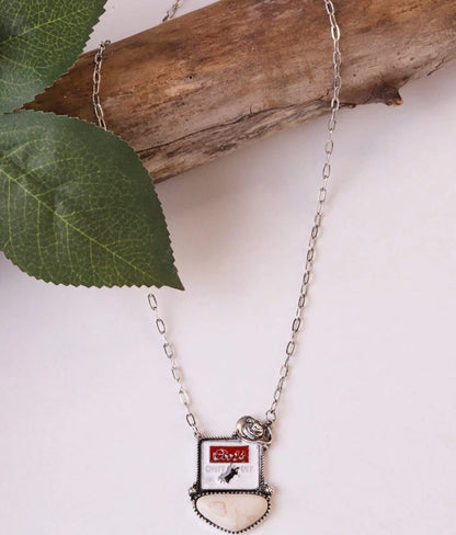 Western Turquoise Beer Logo Necklace — Coors Banquet, Coors Beer, Miller Red