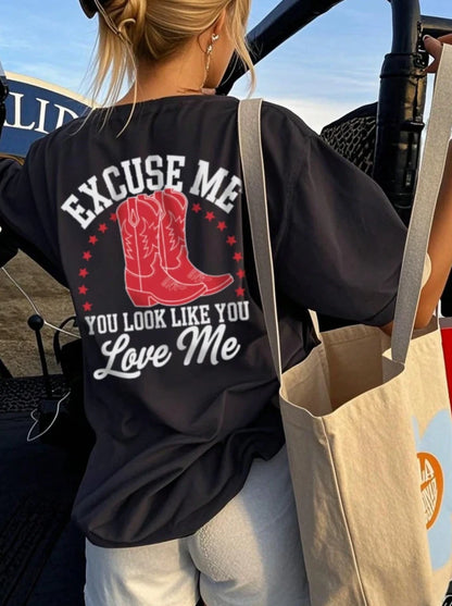 Excuse Me Cowboy Boots Graphic Tee — Western Country Music T-Shirt