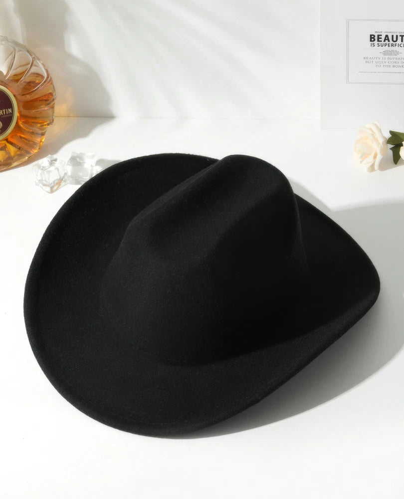 Classic Felt Cowboy Hat – Western Style, White Black Cream, Rodeo Party Gift