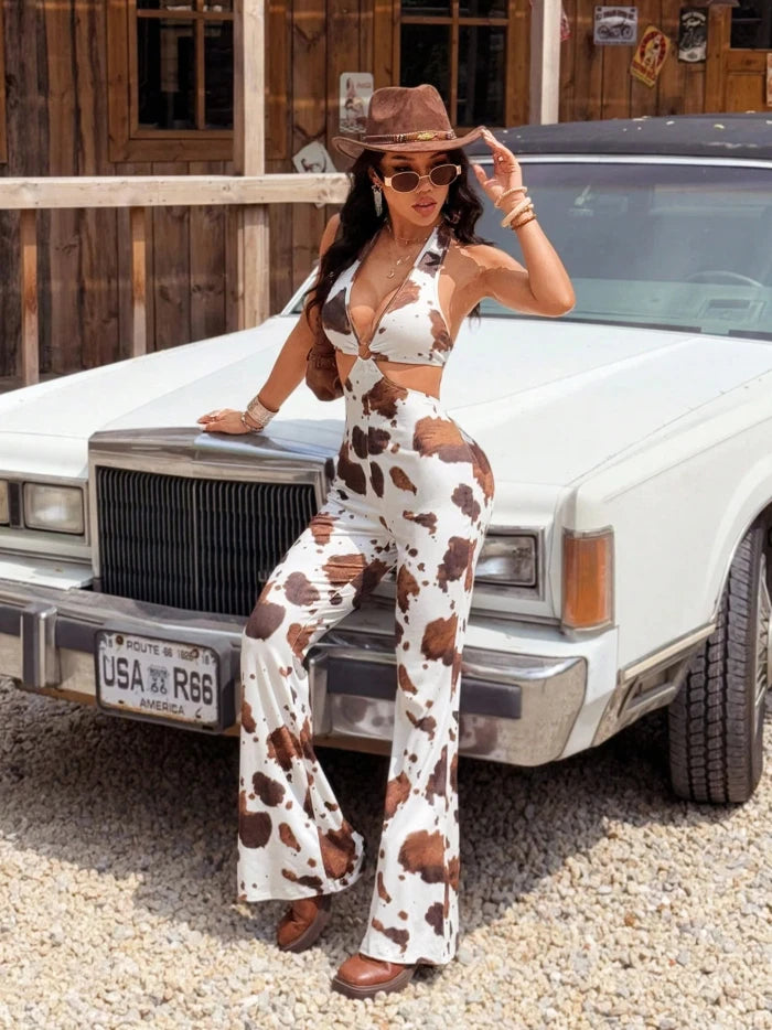 Cow print Flare Set